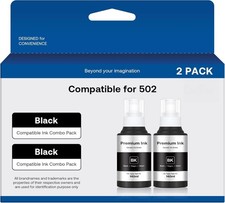 502 Ultra-high Capacity Refill Ink Bottle Replacement for Epson 502 -2 Black
