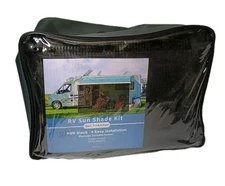 Labwork 7FT x 18FT 3" Black RV Awning Sun Screen Shade Kit Front Side Awning