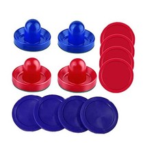 Air Hockey Pushers and Pucks - Air Hockey Paddles and Goal Handles Blue Red