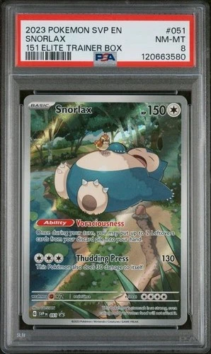 PSA 8 SNORLAX #SVP51 SV: SCARLET & VIOLET 151 BLACK STAR PROMO 2023 POKÉMON TCG