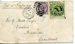 GB Railway Letter Stamp SE & C & D on envelope dated 1900