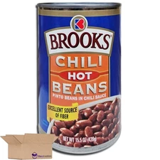 Brooks Pinto Beans in Hot Chili Sauce Value Pack   15.5 Ounce Can | Pack of 6