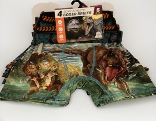 Jurasic World Boxer Briefs- Set Of 4-Size Small-Dinosaur Images