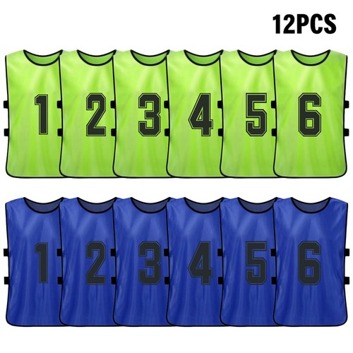 12 PCS Adults Soccer Pinnies Quick Drying Football Team Jerseys Sports A4U8