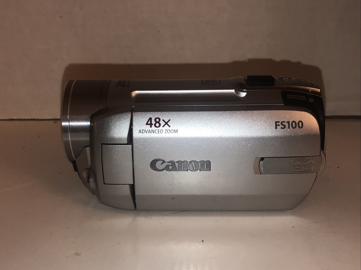 Canon FS100 Digital Video Camcorder Camera Silver Untested