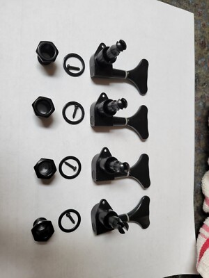 Bass Guitar Tuning Pegs Machine Heads Tuners Keys Set Black 4R NEW tuners 
