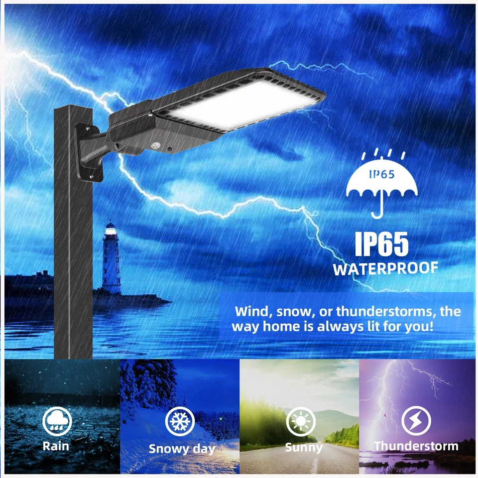 300W LED Shoebox Light Arm Mount 39000 LM With Dusk-To-Dawn IP65 Waterproof - Image 4 of 4