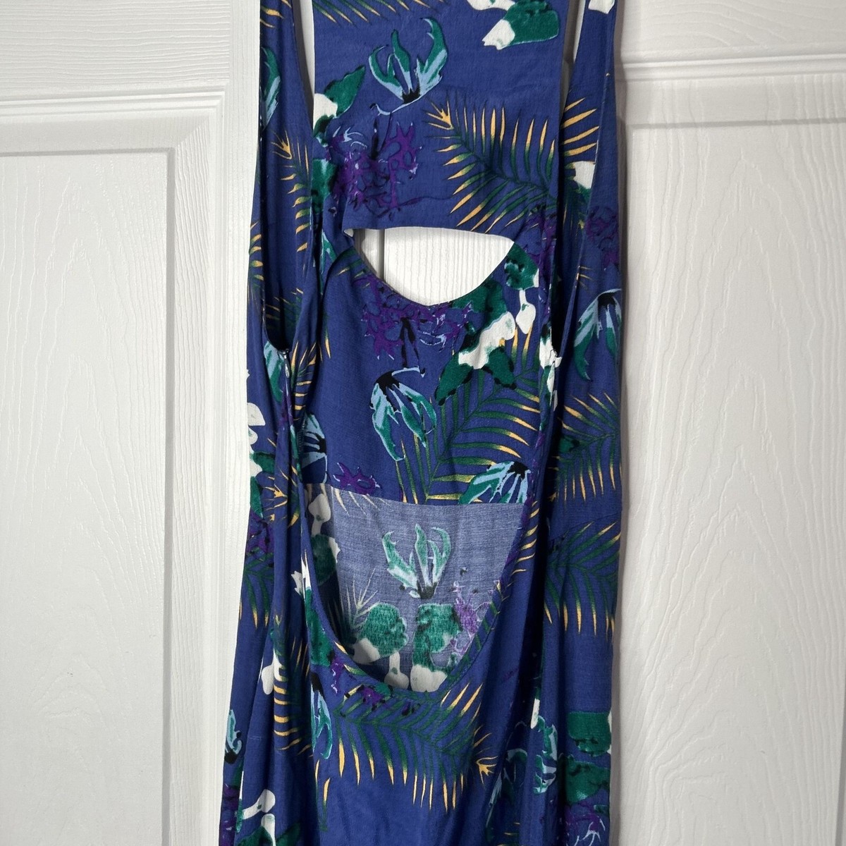 For Love & Lemons Blue Tropical Cutout Maxi Dress Women's Size Small S |  eBay