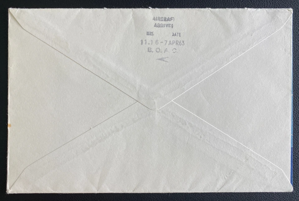 1963 Nueva Zelanda Primer Vuelo Correo Aéreo Cubierta a Londres Inglaterra BOAC Cometa Jet Lin Foto 2 de 2