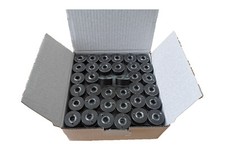 DOUBLELIN 144pcs Size A Prewound Bobbins, 40S/2 Sewing Quilting Thread, Black