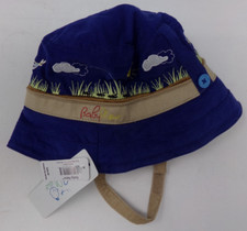 Baby New Corduroy Bucket Hat w/Strap-Embroider Dragonfly/Snail/Grasshopper-6-18M