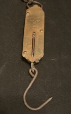 Antique 8" Brass Chatillon Hanging Fish Scale 24 lb #3 Patented Dec. 10, 1867
