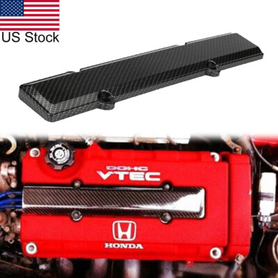 Engine Valve Carbon Fiber Pattern Spark Plug Cover For Honda Civic