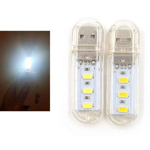 2 Stück Mini USB LED Nachtlicht Campinglampe für Lesen Laptop Computer