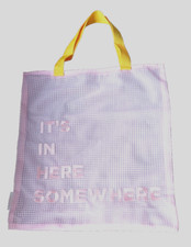 Benefit Cosmetics Bag Pink Wow Mesh Tote Bag It's in Here Somewhere New