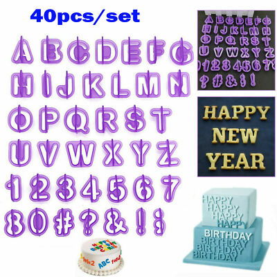 40er Set Glasur Schneider Form Gießform Alphabet Zahl Buchstabe Fondant Tortendekoration