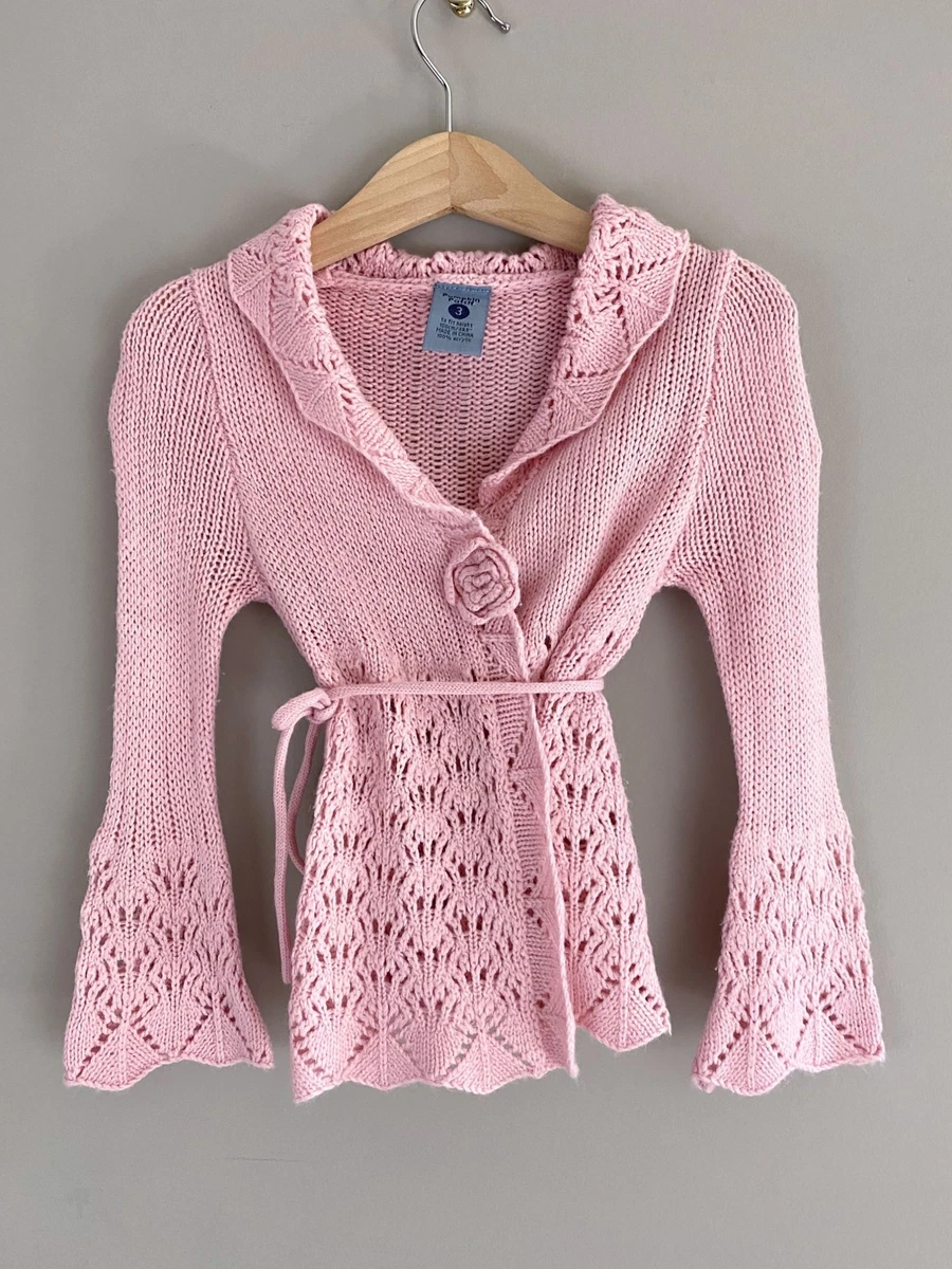 Pink bell sleeve sweater cheap