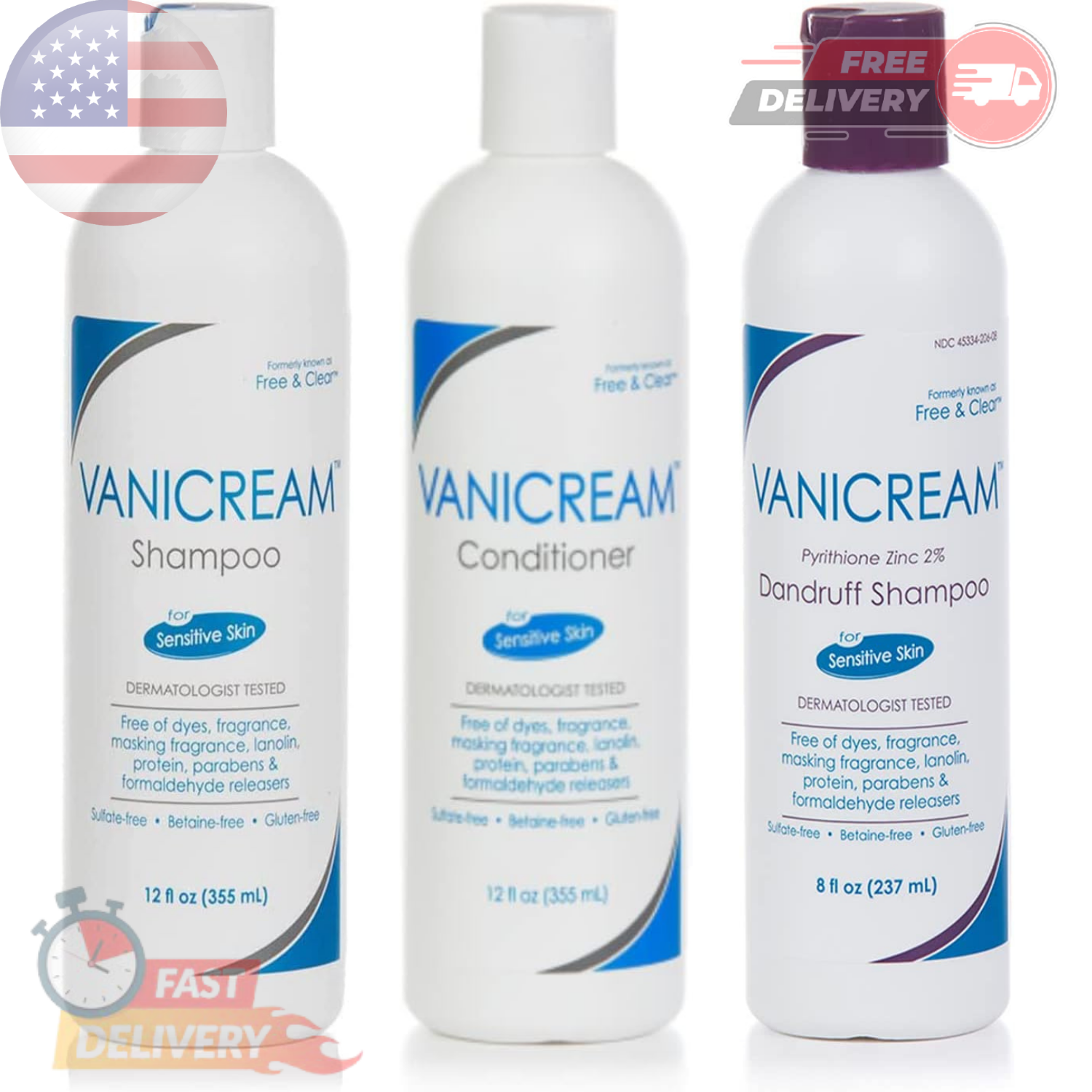 Vanicream Shampoo, Conditioner, Dandruff Shampoo Unscented For All Hair