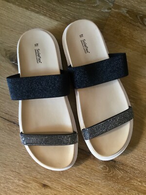 Matalan Summer Slip On Sandals Size Diamanté Detail