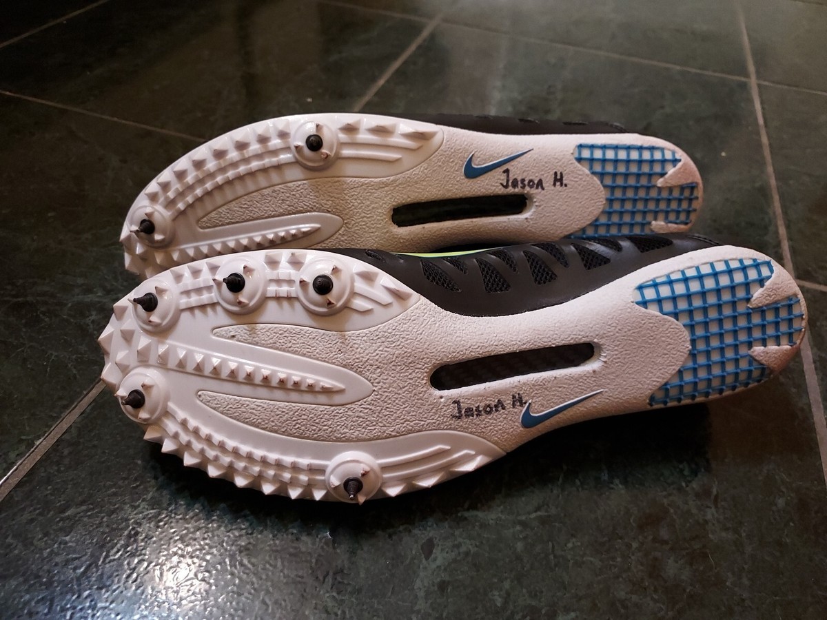 NIKE Zoom Maxcat 3 Black Volt Blue Sprint Track Spikes Shoes 