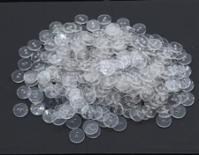 Clear Plastic Round 2 Hole 5/8" Flat Button Lot Of 295 Pants Jacket Coat Buttons