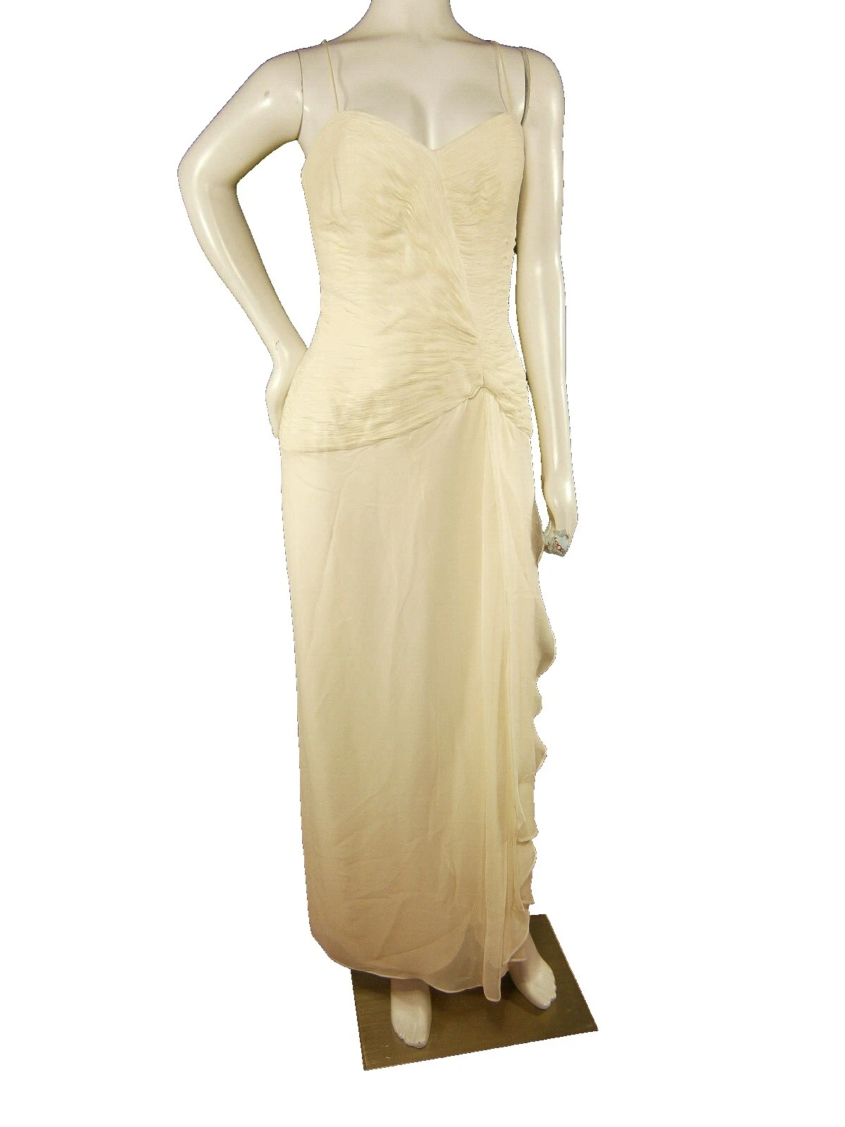 V Neck Sleeveless 100% Silk Column/Sheath Wedding Dresses