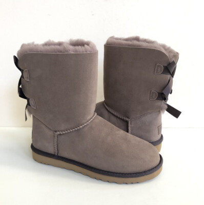 UGG BAILEY BOW STORMY GREY GRAY WOMEN SHEARLING LINED BOOT US