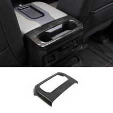 Black Wood Armrest Box Rear Cup Holder Panel Trim for Chevy Silverado 1500 2019+