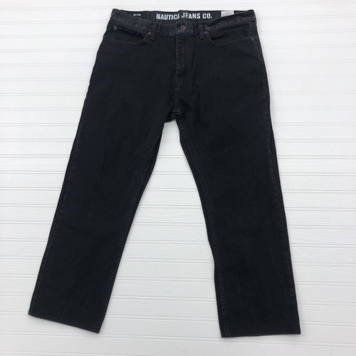Nautica Black Denim Jeans Straight Fit 