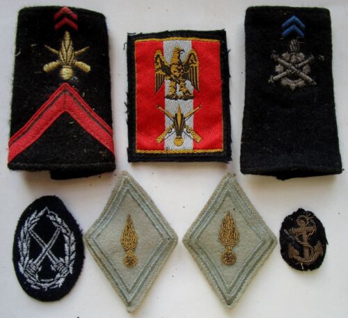 Lot de 7 insignes patchs en tissus brodés, fourreaux, etc pour l'armée française - Photo 1/2