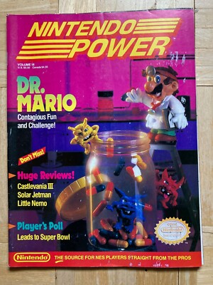 Nintendo Power Vol.18 Nov/Dec 1990 ''Dr.Mario'' w/ Mega Man 3 Poster And Inserts