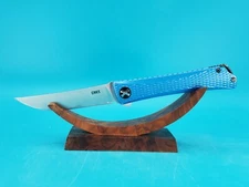 CRKT 7540 JEFF PARK KALBI FLIPPER, MILLED BLUE ALUMINUM HANDLES, LINER LOCK