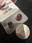 red silver stud earrings silver 925
