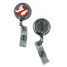 16-GB Ghostbusters Metal ID Reel retractable ID Card Holder Mooglie No Ghosts Wh