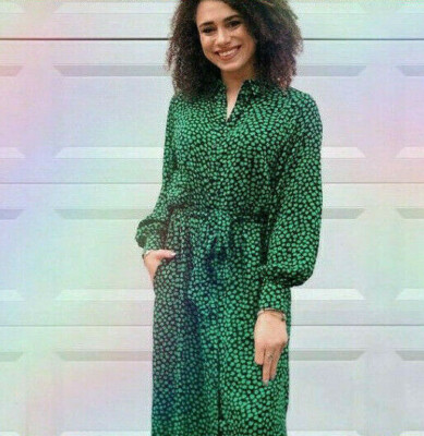 h&m maxi shirt dress Women's Black/striped Long T-Shirt Dress