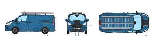 Corgi Ford Transit Custom Vans, 4 pack. Sport Vans x 2, Trail Red, Police Van - Picture 11 of 17