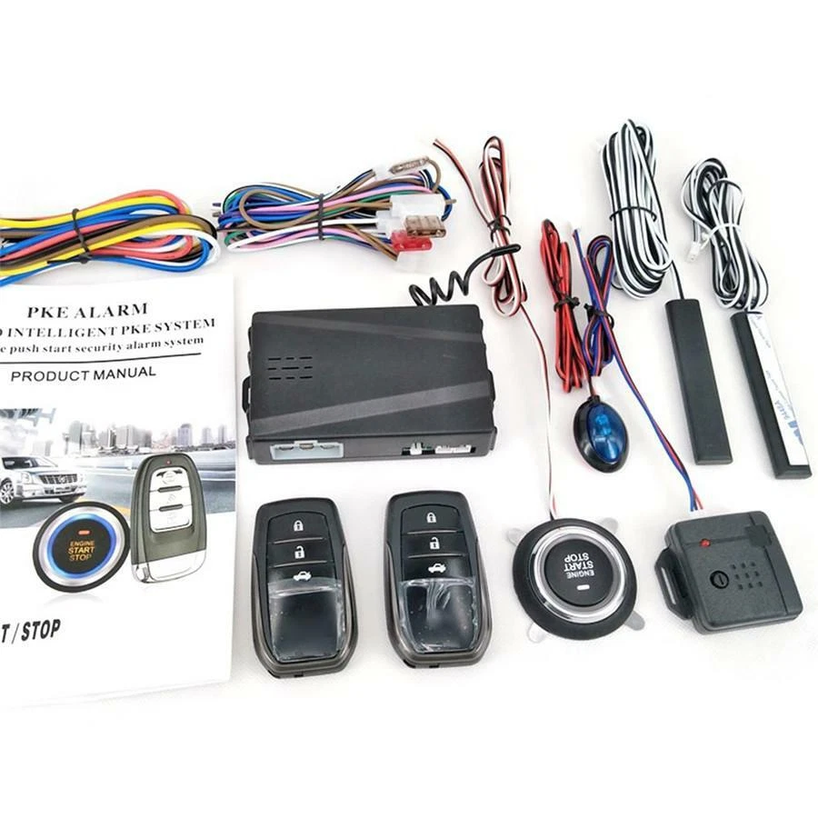 Universal Car Alarm System Keyless Entry PKE Remote Engine Start