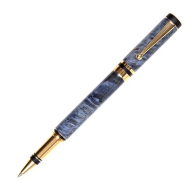 Lanier Pens, Elite Rollerball Pen, 24kt Gold Plating, Blue Box Elder