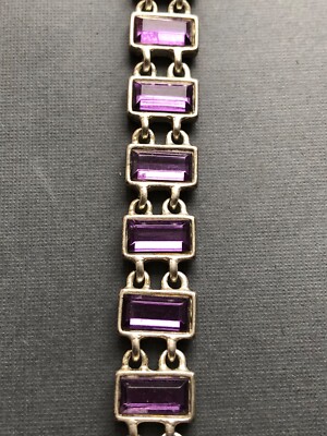 Schickes modernes Amethyst Armband geometrisch silberfarben Bijoux Statement Stück