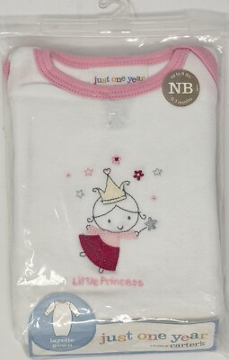Carters Just One Year LITTLE PRINCESS Baby Girl Layette Gown, 0-3M RARE VHTF