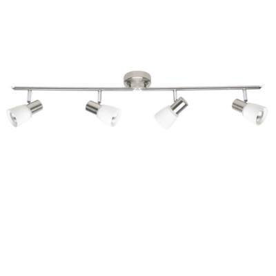 Brilliant Spotrohr Decken Wand Spot Strahler Leuchte Lampe chrom Glas 4-flg E14