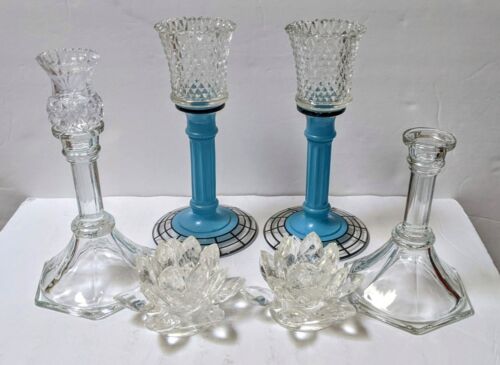 Art deco / kryształ / szklane świeczniki i wkładki kinkietowe - Zdjęcie 1 z 6