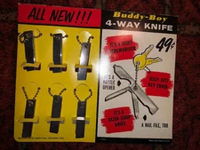 VINTAGE ADVERTISING BUDDY-BOY CARDBOARD KNIFE DISPLAY 10"x8-1/2 1958