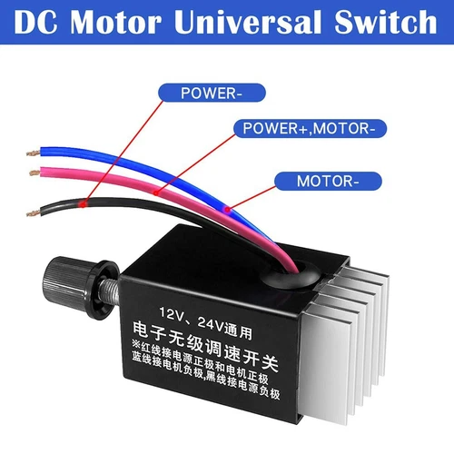 DC 12V 24V Motor Speed Controller Switch Car Truck Fan Heater Control Defroster - Foto 4 di 8
