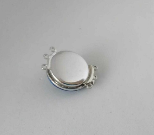 Chiusura fermaglio terminale collana bracciale 3 fili metallo smalto strass c15 - Foto 3 di 9