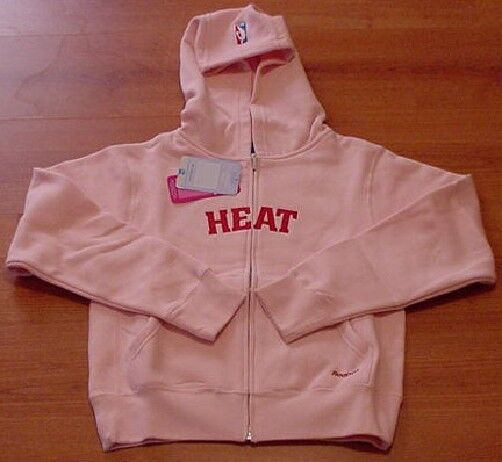 Miami Heat Hooded Sweatshirt Large Hoodie Pink Ladies NBA Womens Stitched  Logos