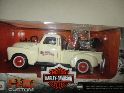 CHEVROLET 3100 PICK UP 1950 1/25 MAISTO + MOTO HD FLSTS HERITAGESPRINGER - Photo 1/4