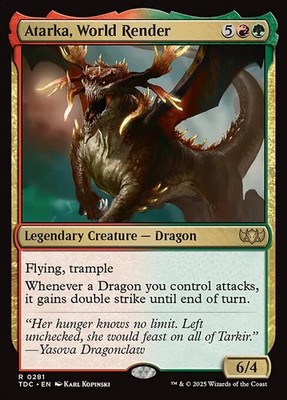 Magic/MTG Atarka, World Render TDC-281 Rare Englisch Neu