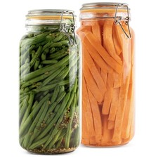 Glass Jars with Airtight Lids 67 oz Set of 2 