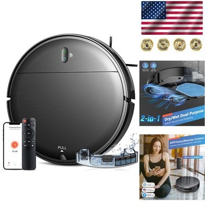 High-Efficiency Robotic Vacuum Mop Combo - Voice Control & Long Runtime (100min)
